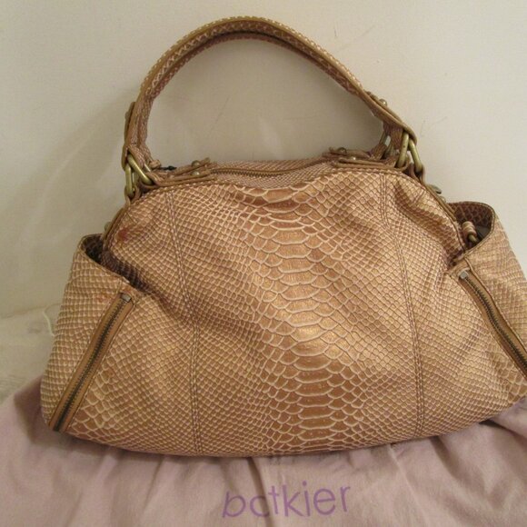 Botkier Logan Golden Snake-embossed Satchel - Picture 2 of 10